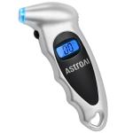 AstroAI-Medidordigitaldepresióndeneumáticosde150PSI,4ajustes,paraautomóvil,camión,bicicletaconretroiluminaciónLCDyagarreantideslizante,colorplateado(paquetede1)|CalibradordeneumáticosindustrialcalibradoaANSIB40.7con4ajustesparamotos,plateado