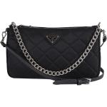 Prada Quilted Tessuto Nylon Chain Black Convertible Shoulder Bag 1BH026
