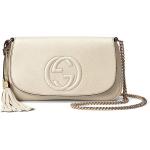 Gucci Soho Off White Leather Handbag Crossbody Clutch Ivory Italy Bag GG NEW