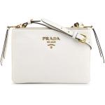 Prada White Leather Vitello Phenix Crossbody Bag 1BH046