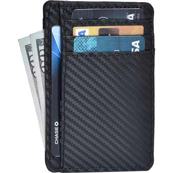 Minimalist Wallets for Men & Women RFID Front Pocket Leather Card Holder Wallet