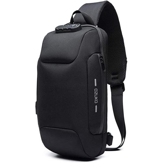 Anti Theft Sling Bag Shoulder Crossbody Backpack Waterproof Chest Bag with USB Charging Port Lightweight Casual Daypack