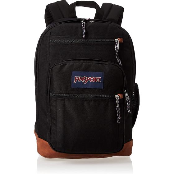 JanSport Cool Student Backpack for College Students, Teens, with 15-inch Laptop Sleeve, Black - Large Computer Bag Rucksack with 2 Compartments, Ergonomic Straps - Bookbag for Men, Women