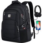 Bagsure Travel Laptop Backpack, Business Water Resistant Laptop Backpack with USB Charging Port, Durable Anti Theft College School Computer Bag for Men & Women Fits 15.6 Inch Notebook & Laptop