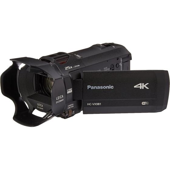 Panasonic 4K Ultra HD Video Camera Camcorder HC-VX981K, 20X Optical Zoom, 1/2.3-Inch BSI Sensor, HDR Capture, Wi-Fi Smartphone Multi Scene Video Capture (Black)