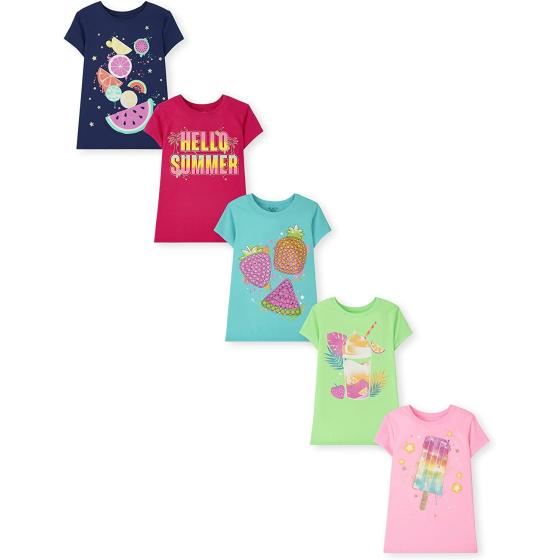 The Children's Place Girls Short Sleeve Graphic T-Shirt 3-Pack