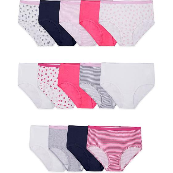 Fruit of the Loom Girls' Tag Free Cotton Brief Underwear Multipacks