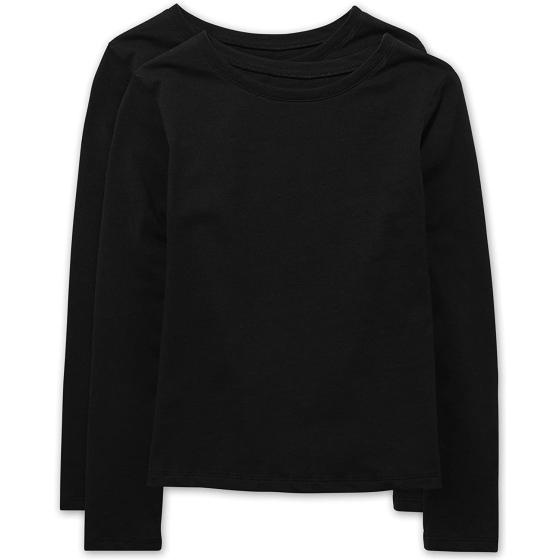 The Children's Place Girls' 2 Pack Long Sleeve Basic Layering T-Shirt 2-Pack