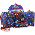 Super Hero Adventures Boys 5 piece Backpack and Snack Bag School Set (One Size, Blue/Red)