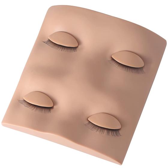 Pretty memory 2 Pairs Replacement Eyelids for Lash Mannequin Head Removable Realistic Eyelids with Eyelashes Mannequin Replacement Eyelids for Lash Practice Makeup Eyelash Extensions
