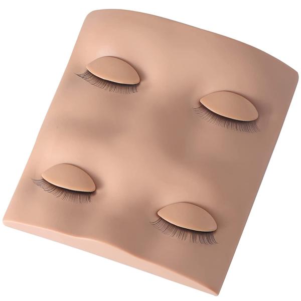 Pretty memory 2 Pairs Replacement Eyelids for Lash Mannequin Head Removable Realistic Eyelids with Eyelashes Mannequin Replacement Eyelids for Lash Practice Makeup Eyelash Extensions