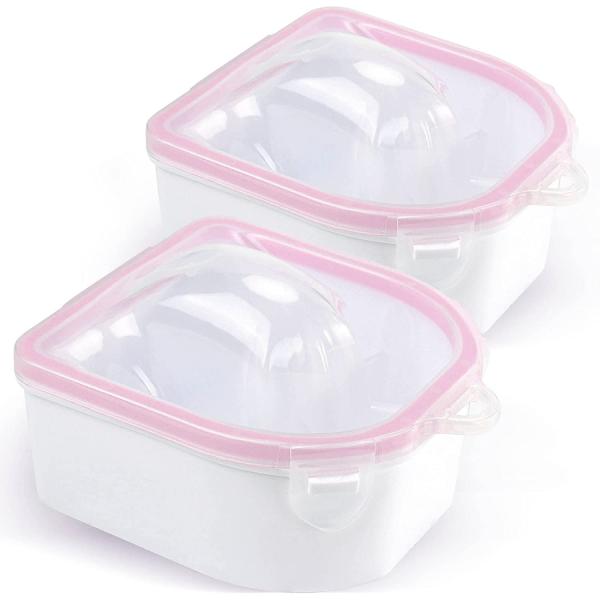 2Pcs Nail Soaking Bowl, Double Layer Manicure Bowls, Upgrade Thicken Acetone Soaking Bowls, Soak off Gel Polish Remover Bowl for Acrylic Nails