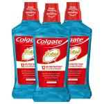 Colgate Total Mouthwash, Alcohol Free Mouthwash, Peppermint, 33.8 Ounce, 3 Pack
