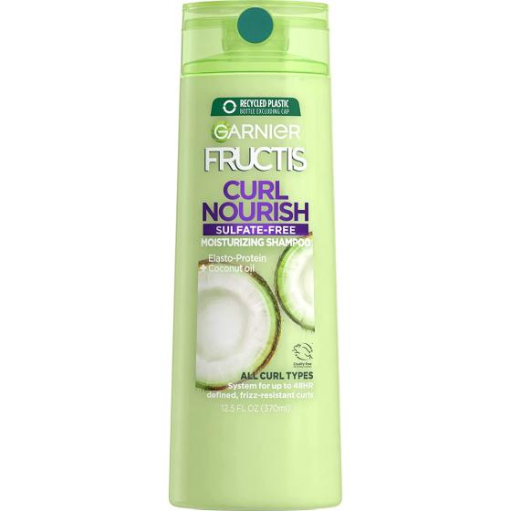 Garnier Fructis Curl Nourish Sulfate Free Moisturizing Shampoo, 12.5 Fl Oz, 1 Count (Packaging May Vary)