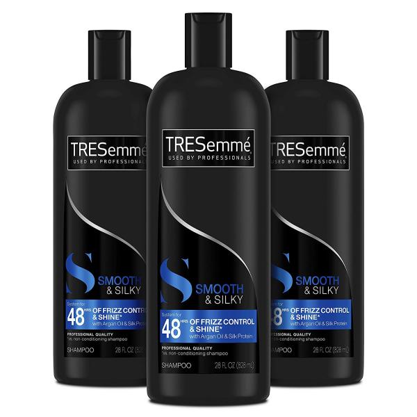 TRESemmé Shampoo Tames and Moisturizes Dry Hair With Moroccan Argan Oil Smooth and Silky For Professional Quality Salon-Healthy Look And Shine, 28 Fl Oz (Pack of 3)