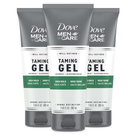 Dove Men+Care Styling Gel for a Strong Hold Hair Taming Gel Hair Styling Product for Thicker and Healthier Looking Hair, 7 Fl oZ (Pack of 3)