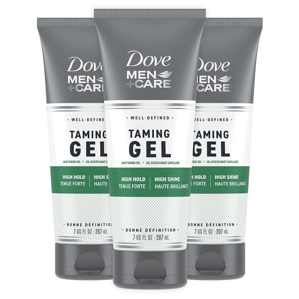 Dove Men+Care Styling Gel for a Strong Hold Hair Taming Gel Hair Styling Product for Thicker and Healthier Looking Hair, 7 Fl oZ (Pack of 3)