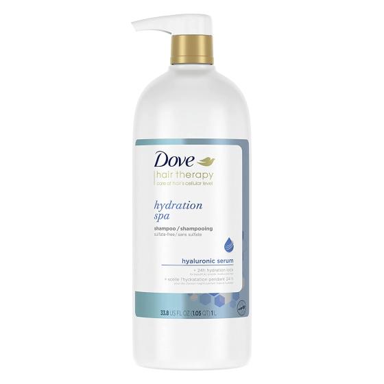 Dove Hydration Spa Therapy Shampoo with Hyaluronic Serum for Dry Hair, 33.8 Fl Oz