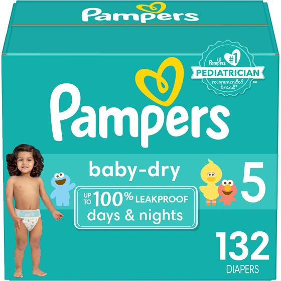 Pampers Baby Dry Diapers Size 5 132 Count