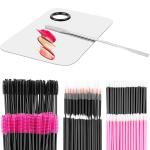 Disposable Makeup Applicators for Makeup Artist, Makeup Mixing Tray with Disposable Makeup Acessories Tools Kit (Mascara Applicators, Lipstick Wands, Eyeliner Brushes)