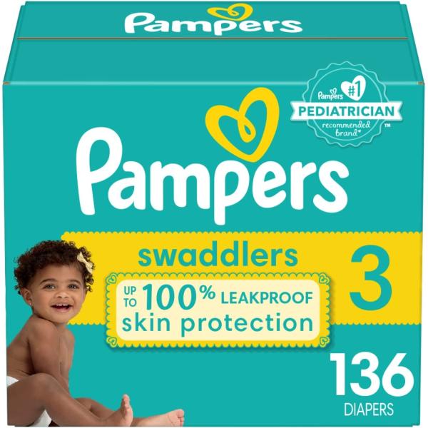 Pampers Swaddlers Active Baby Diaper Size 3 136 Count