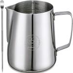 Milk Frothing Pitcher 20oz,Espresso Steaming Pitcher 20oz,Espresso Machine Accessories,Milk Frother cup 20oz,Milk Coffee Cappuccino Latte Art,Stainless Steel Jug