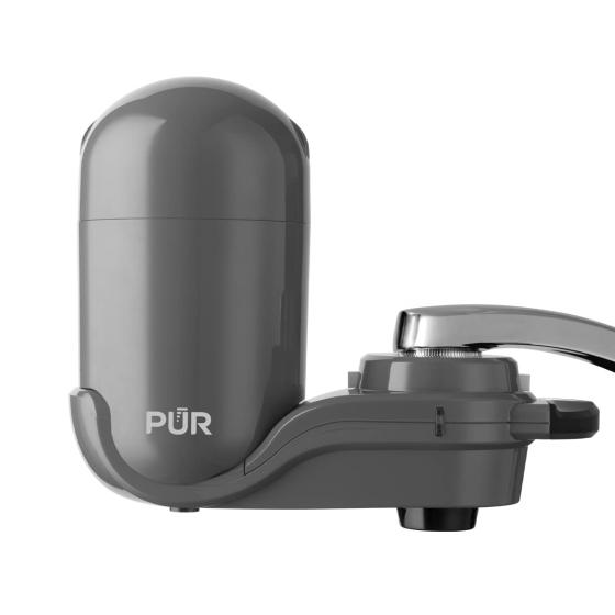 PUR PLUS Faucet Mount Water Filtration System, Gray – Vertical Faucet Mount for Crisp, Refreshing Water, FM2500V