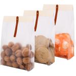 Enkrio 20 Pcs Candy Bags Treat Bags for Wedding Translucent Plastic Bags Cookie Bags for Mini Cake Chocolate Snack Wrapping Bakery Bags Gift Bags with Leather Strap and Metal Buckle (Large)