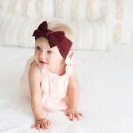 Niceye Handmade Baby Headbands Stretchy Nylon Headband with Bows for Infant Baby Toddler Girls- Pack of 10