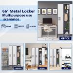 Letaya Metal Locker 2 Lockable Door，71" Tall Steel Storage Cabinet for School Office Gym Home Employees Staff Children Room(2 Door -Gray)