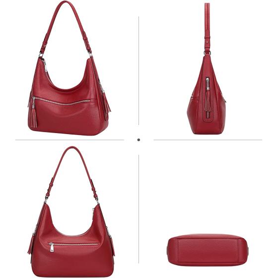 Over Earth Womens Handbags Soft Leather Hobo Shoulder Bag Ladies Crossbody Tote Purses with Tassel