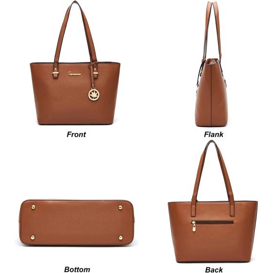 Soperwillton Handbag for Women Wallet Tote Bag Shoulder Bags Top Handle Satchel 5pcs Purse Set