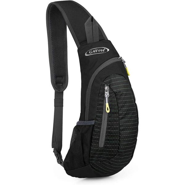 G4Free Sling Bags Men Shoulder Backpack Small Cross Body Chest Sling Backpack (Black)