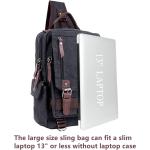 Leaper Canvas Messenger Bag Sling Bag Cross Body Bag Shoulder Bag Black, L