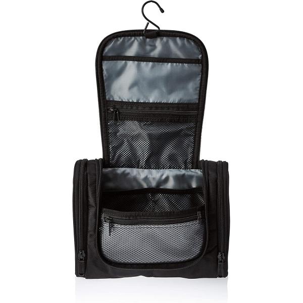 Basics Hanging, Travel Toiletry Bag Organizer, Shower Dopp Kit, Black