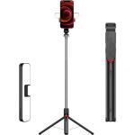 Selfie Stick Tripod with Remote - Portable Bluetooth Travel Cell Phone Stand Compatible for iPhone 14/13/12/11 Pro/XS Max/XS/XR/X/8/7, Samsung Galaxy, Android Smartphone (INS S+Black)