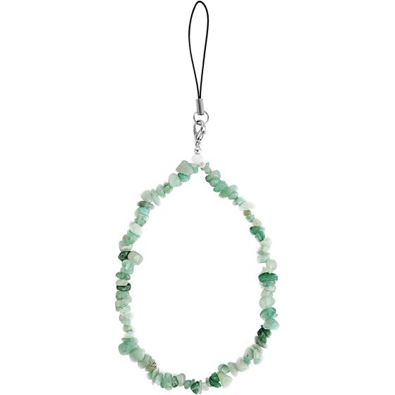 WLLHYF Cell Phone Straps Crystal Flower Pendant Mobile Phone Lanyard Charm Phone Beads Non-Slip Cute Creative Hand Wrist Kawaii Phone Pendant for Girl Women Car Key Purse Decoration (Green)