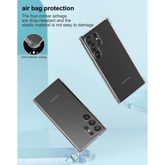 Foluu for Samsung Galaxy S23 Ultra Case, Crystal Clear Scratch Resistant Reinforced Corners TPU Rubber Soft Skin Silicone Protective Cover for Samsung Galaxy S23 Ultra 5G 2022
