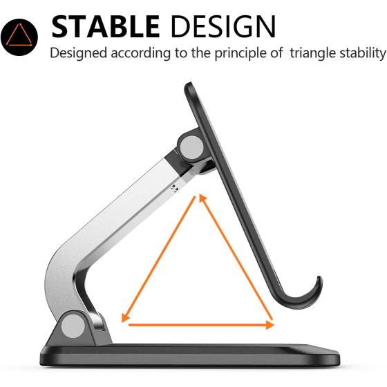 Rayboen Cell Phone Stand Holder for Desk Foldable iPhone Holder Stand for Office Height Angle Adjustable, Compatible with iPhone 14/13/12/11 Pro Max Tablet Samsung Mobile Phone Kindle,2 Pack