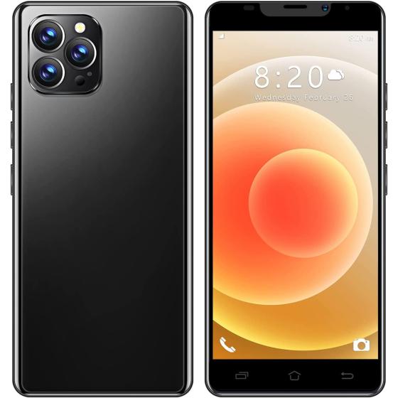 LANSXXY Smartphone Unlocked Cell Phone IP14 5.5inch HD Waterdrop Screen Black Phone 2GB/16GB Android 10 Straight Talk Phone 5000mAh 128GB Extension Dual Sim Boost Mobile Phones