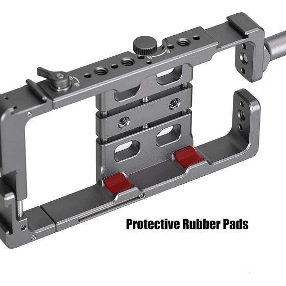 SUNWAYFOTO PCR-01 Smartphone Cage Universal Phone Video Rig Kit with Handle, Phone Stabilizer for Video Recording Cell Phone Filming Accessories