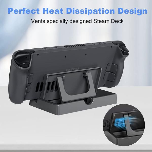Tangaroa Stand for Switch &amp; Steam Deck - Adjustable Foldable Steamdeck Accessories Holder Stand with Anti-Slip Silicone Pad， Fit Steam Deck， Switch and Mobile Phones (Black)