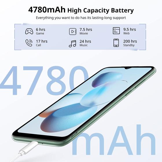 Blackview Mobile Phone A55，4G Dual SIM Unlocked Phones，Android 11 3GB+16GB/TF 128GB Smart Phone Unlocked，Face ID，3 Card Slots，4780mAh Capacity Battery， T-Mobile Unlocked Phone 6.5" HD+Large Screen