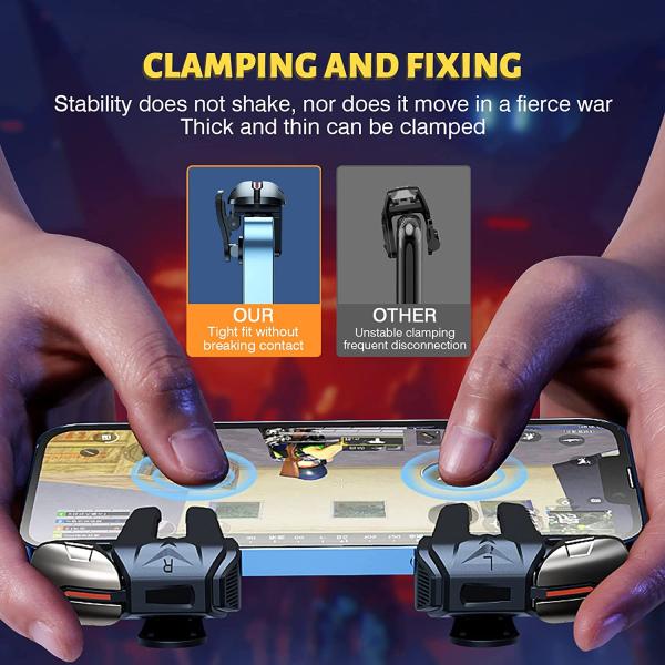 Newseego 2022 New Model Mobile Game Controller Trigger,Mobile Game Accessories 6 Finger Trigger Sensitive Shoot Target Buttons Smartphone Game Controller Gamepad for PUBG/Survival Rules/Knives Out