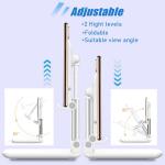 OGMAPLE Cell Phone Stand, Angle Height Adjustable Cell Phone Holder with Silicon Pad for Desk Fully Forldable Mobile Phone Holder Compatible with All Mobile Phones, MT-6, (White)