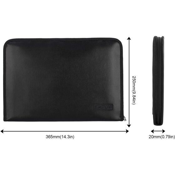 Fireproof File Folder Fireproof Fire and Water Resistant Money Document Bag with A4 Size 13 Pockets Zipper Closure Non-Itchy Silicone Coated Portable Filing Organizer Pouch(14.3" x 9.8")