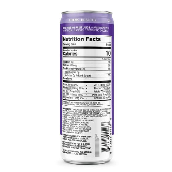 ZOA Zero Sugar Energy Drinks - New Flavors Variety Pack， 12 Fl Oz (36-Pack)