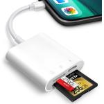 SD Card Reader for iPhone iPad,Oyuiasle Trail Game Camera SD Card Viewer,Cameras SD Reader with Dual Slot for MicroSD/SD,Photography Memory Card Adapter,Plug and Play