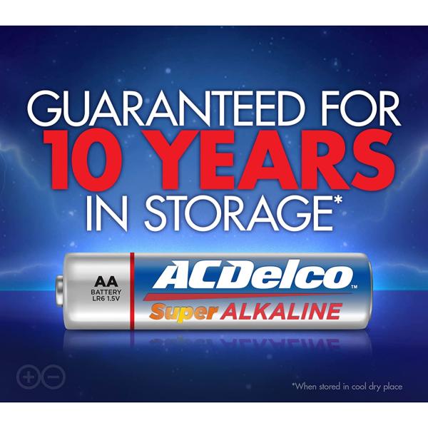 ACDelco 48-Count AA Batteries， Maximum Power Super Alkaline Battery， 10-Year Shelf Life， Recloseable Packaging