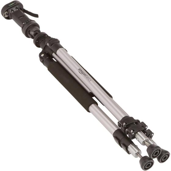 Amazon Basics Pistol Grip Camera Travel Tripod With Bag - 34.4 - 72.6 Inches， Black